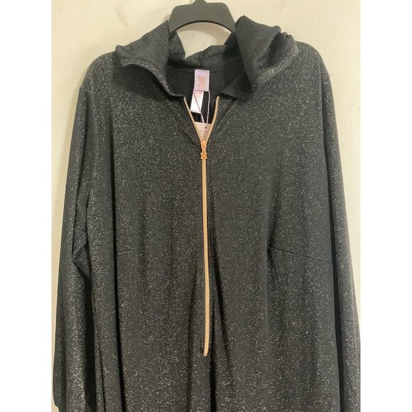 Savage X Fenty Sleep & Shine Hooded Jumpsuit Lurex in Black size 2X - Picture 5 of 14